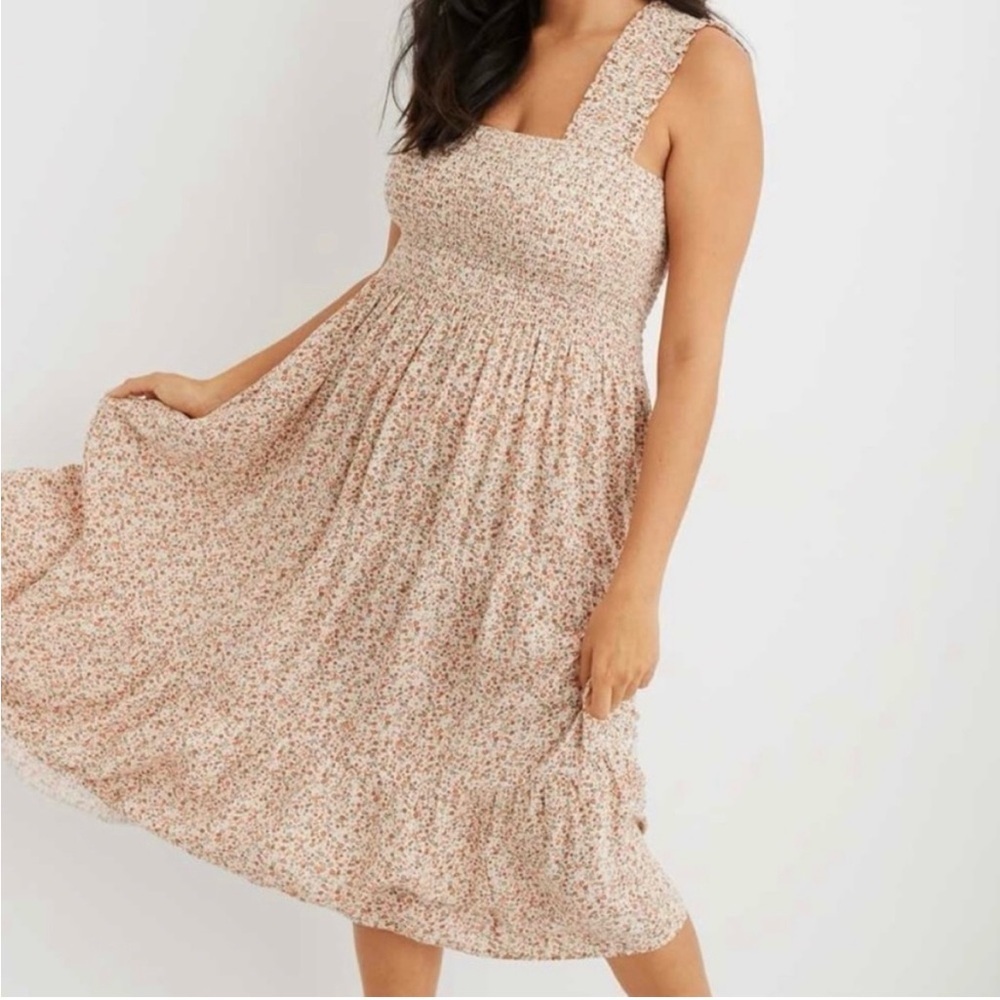Aerie Smocked Midi Dress
